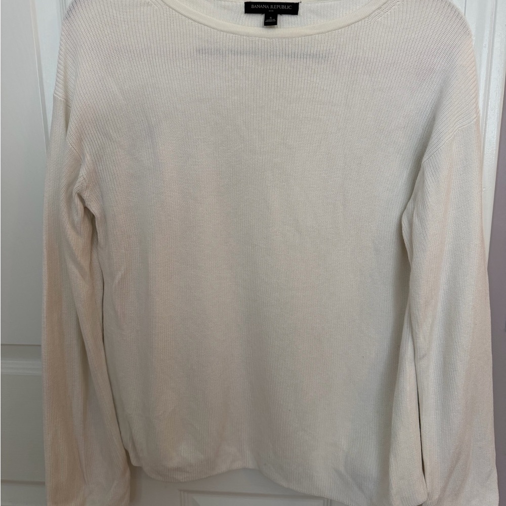 Banana Republic Women's Ivory Crew Neck Sweater
